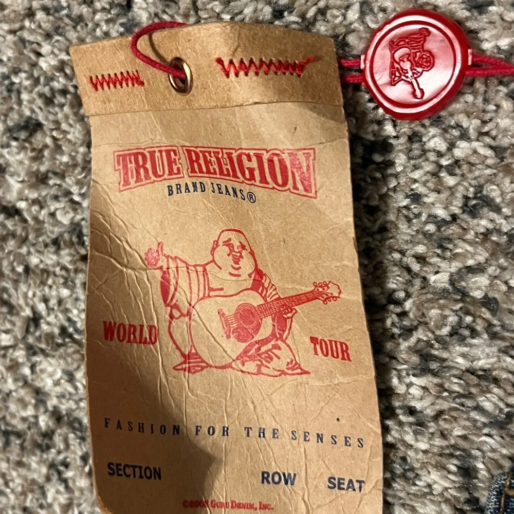 True Religion Blue Denim Jeans with Red Label